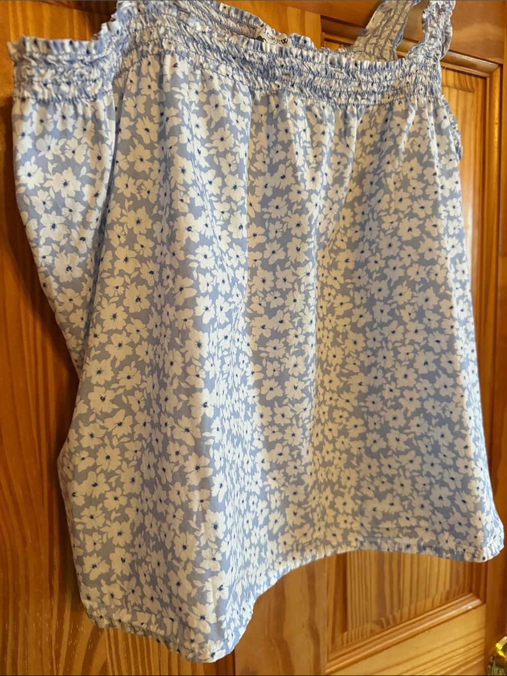 J. Crew Light Blue and White Floral Ruffle Strap Camisole - Picture 4 of 7